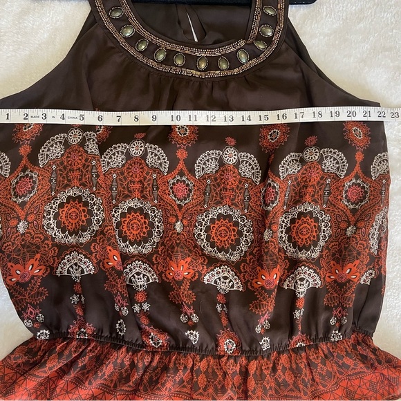 APT.9 Brown and Orange Sleeveless Top. #08 - Picture 6 of 7